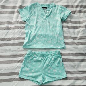 Aqua Floral Kids Pajamas